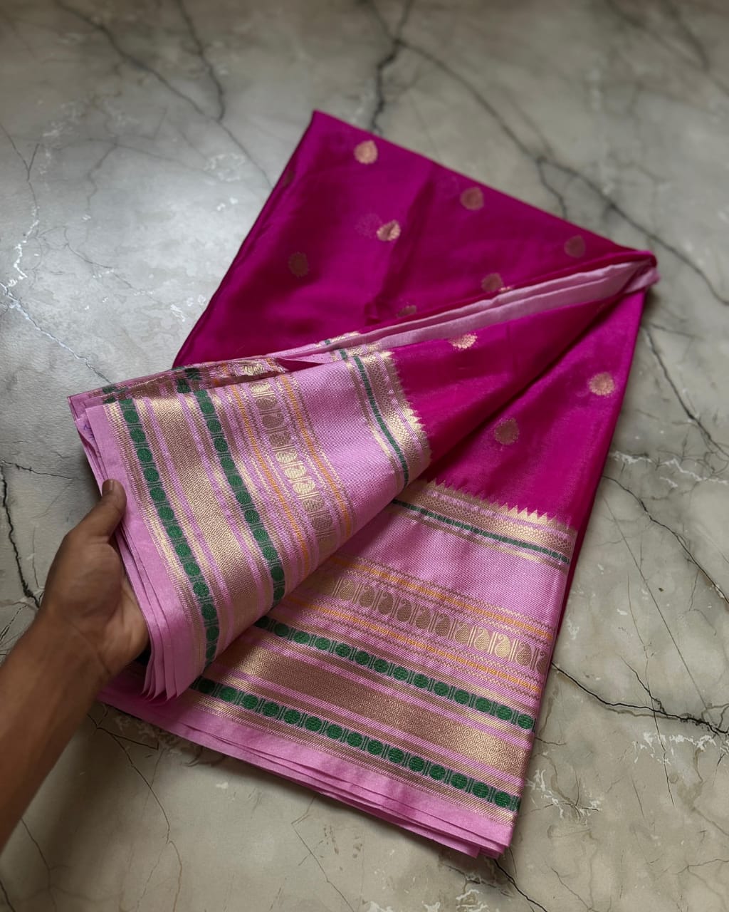 Banarasi warm silk soft saree with zari border