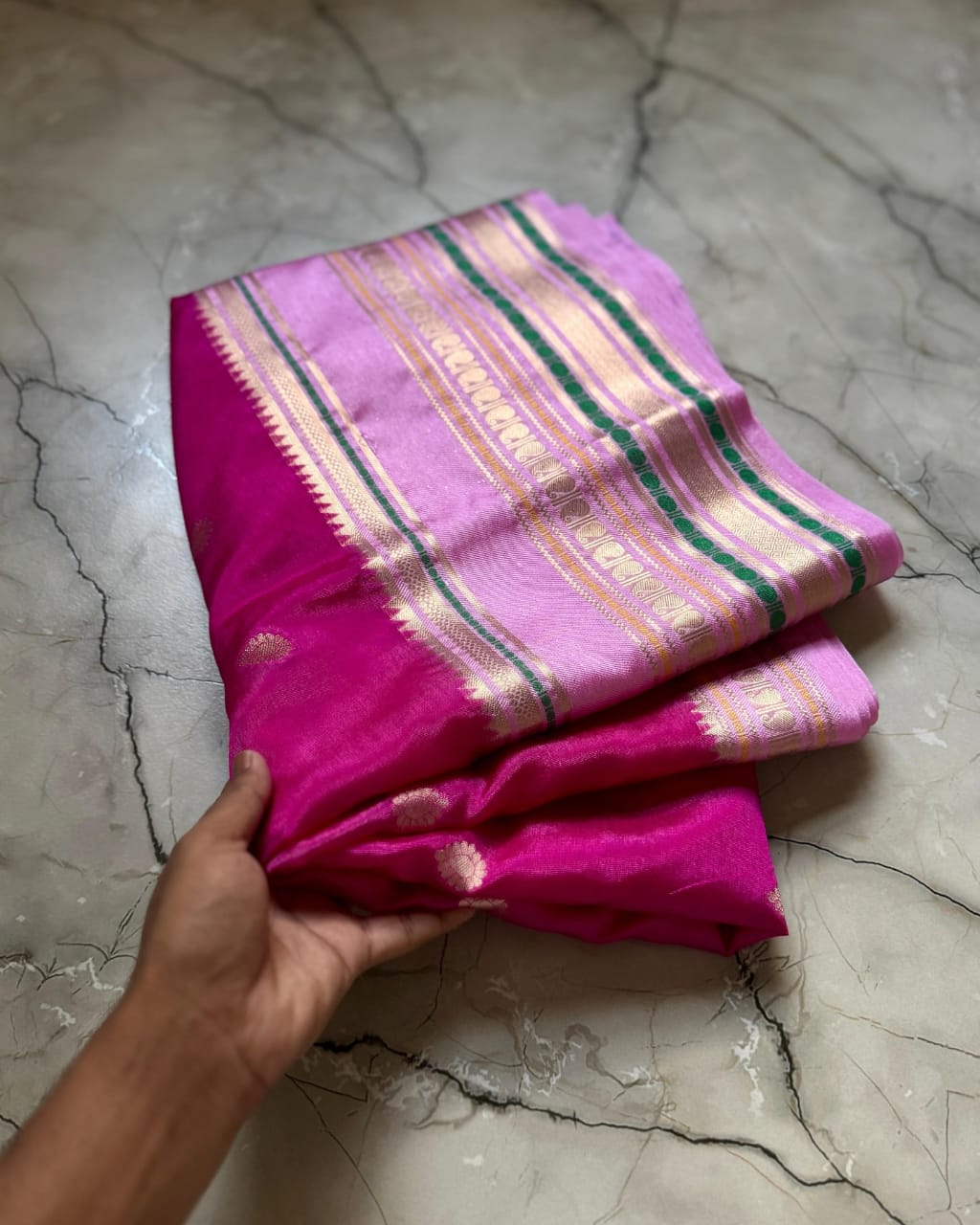 Banarasi warm silk soft saree with zari border
