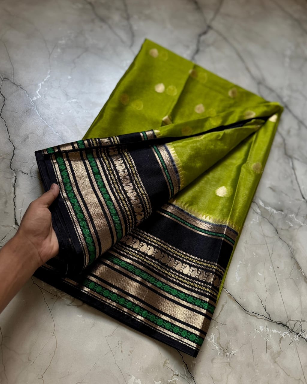 Banarasi warm silk soft saree with zari border