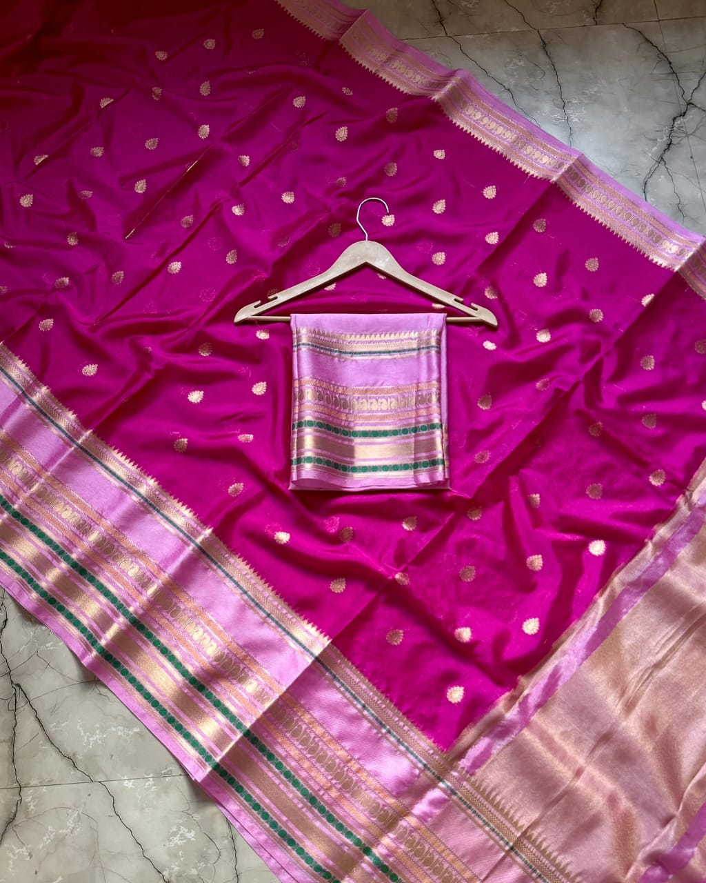 Banarasi warm silk soft saree with zari border