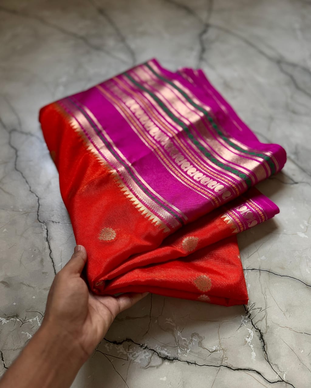 Banarasi warm silk soft saree with zari border
