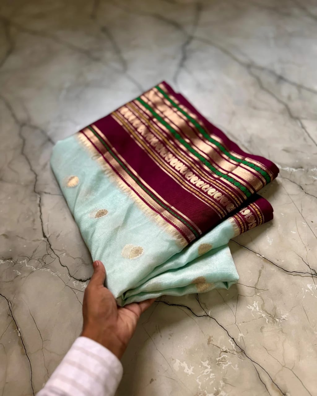 Banarasi warm silk soft saree with zari border