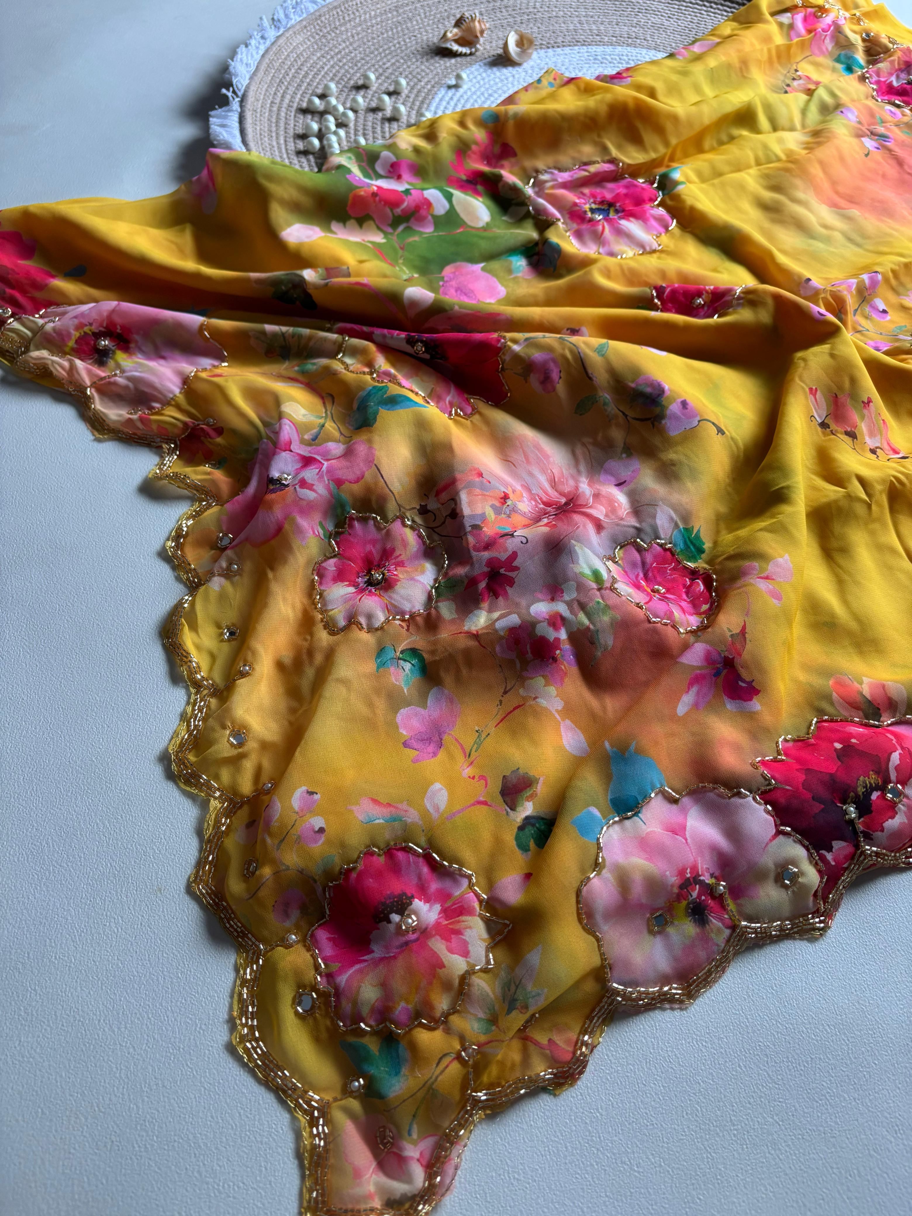 pure soft georgette saree