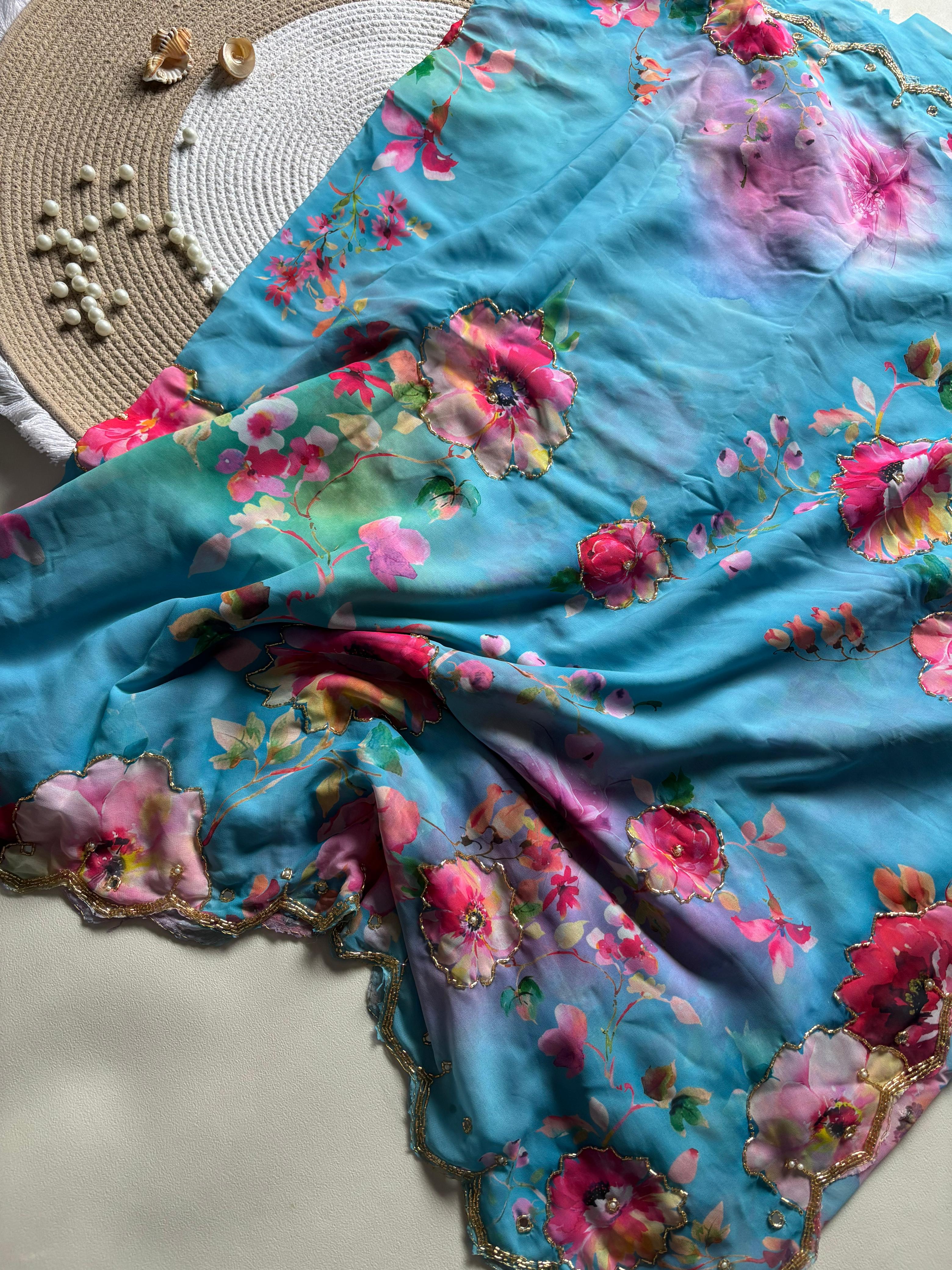 pure soft georgette saree