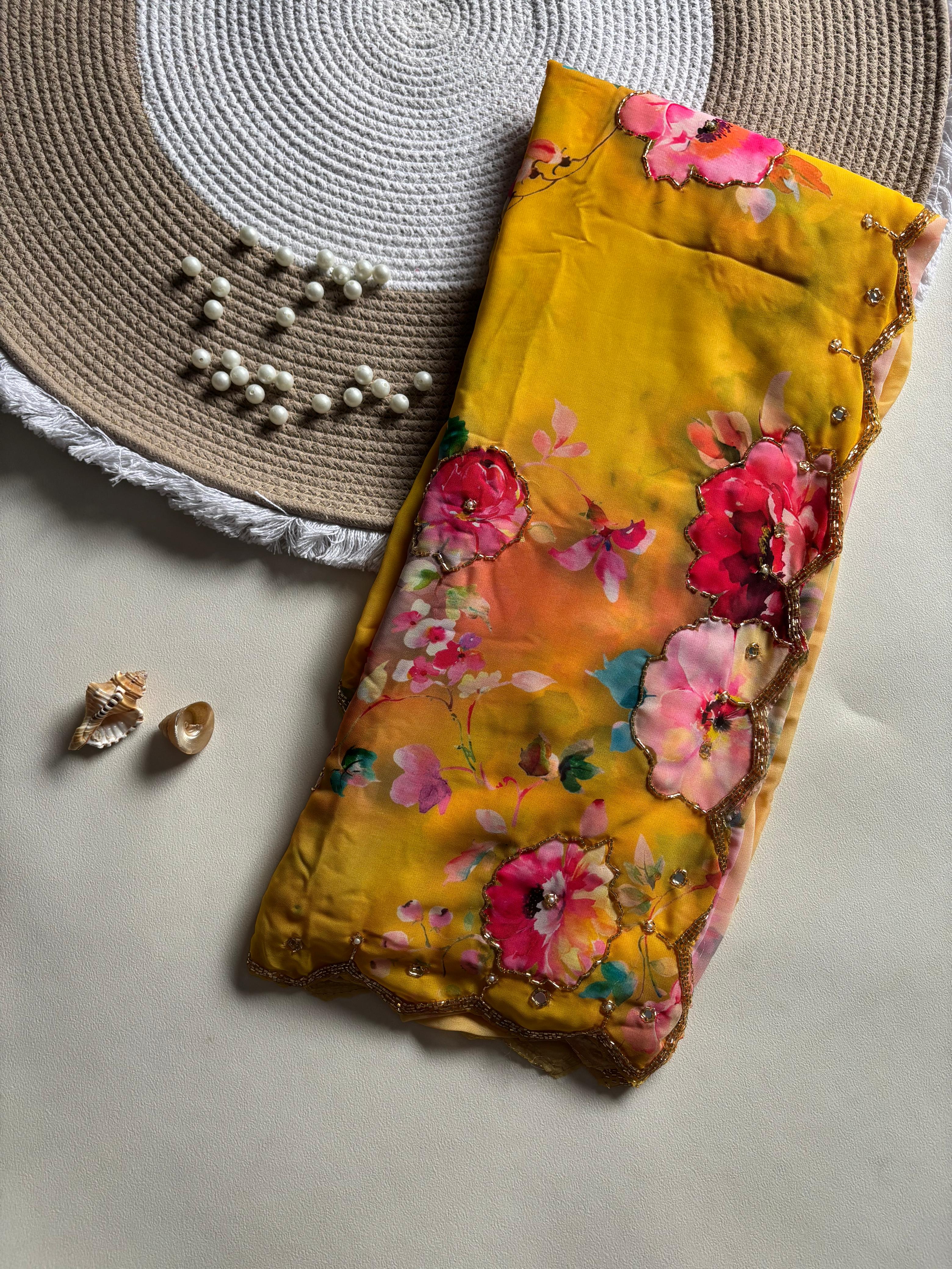 pure soft georgette saree