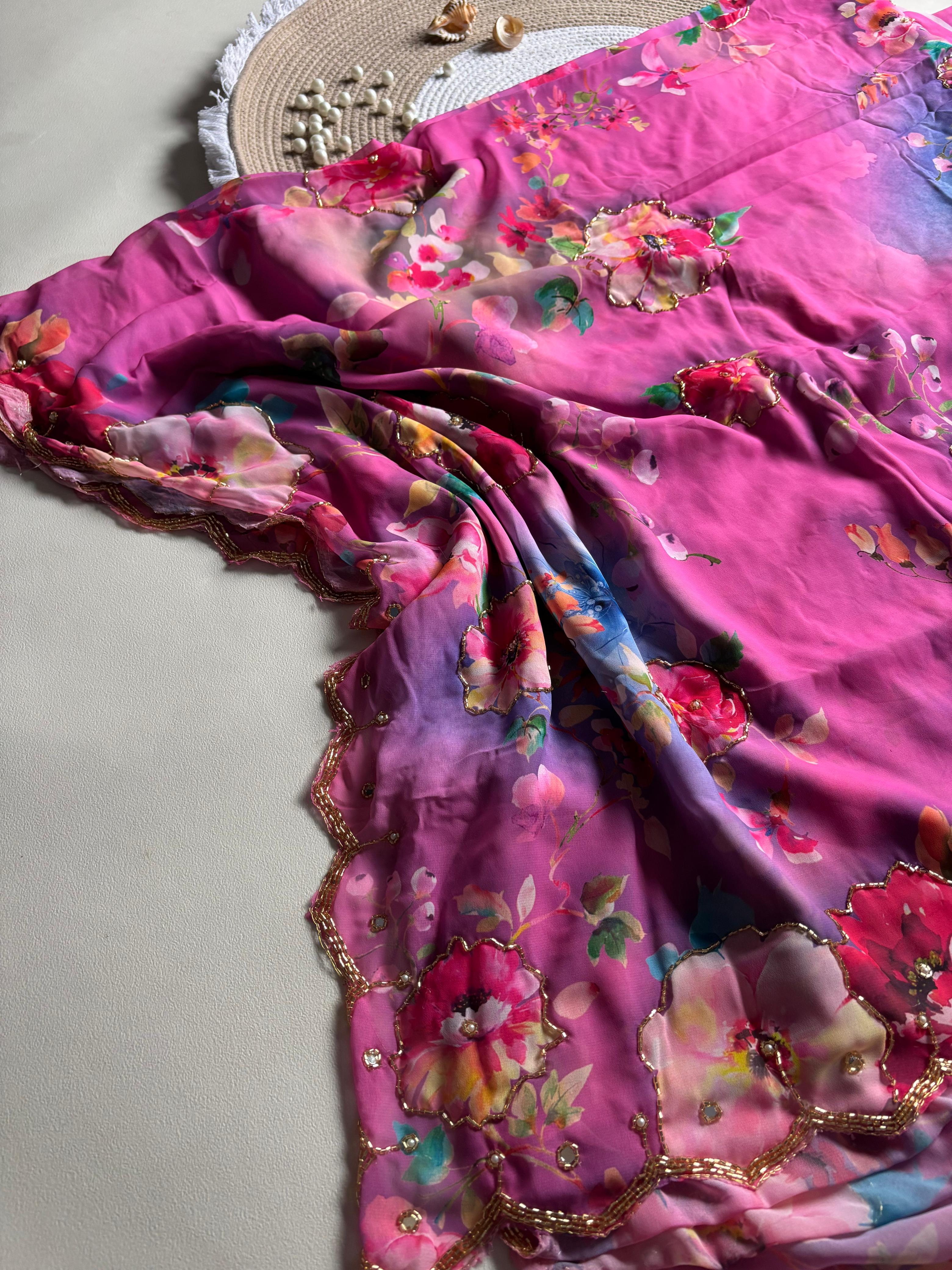 pure soft georgette saree