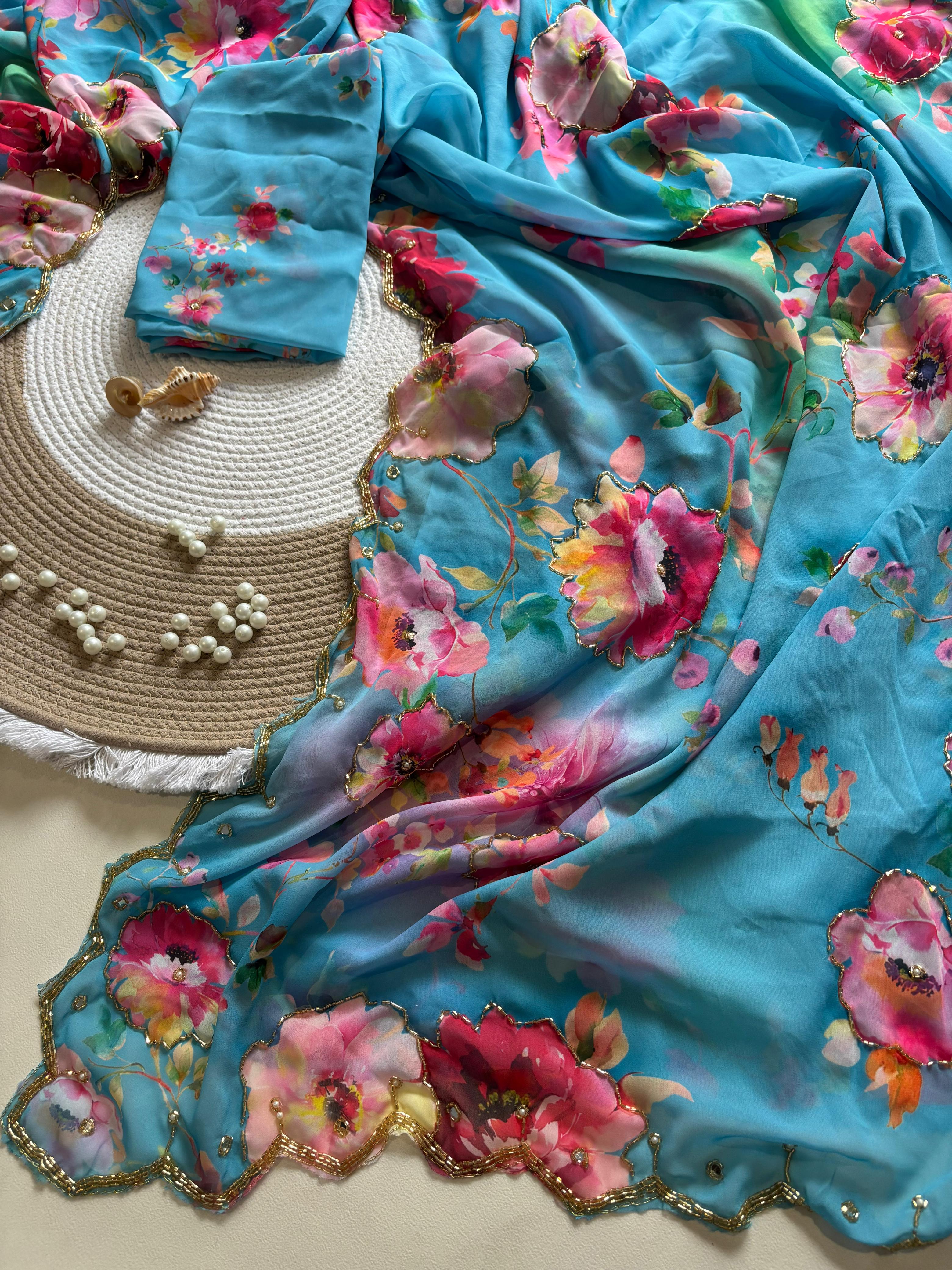 pure soft georgette saree