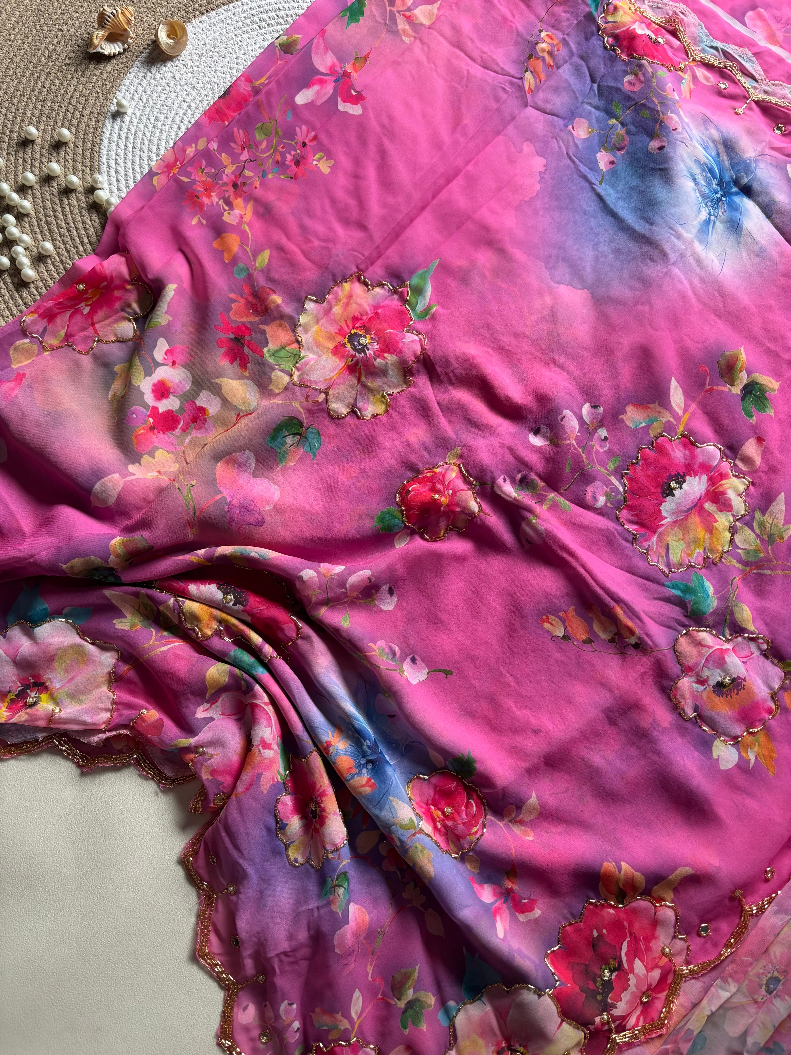 pure soft georgette saree