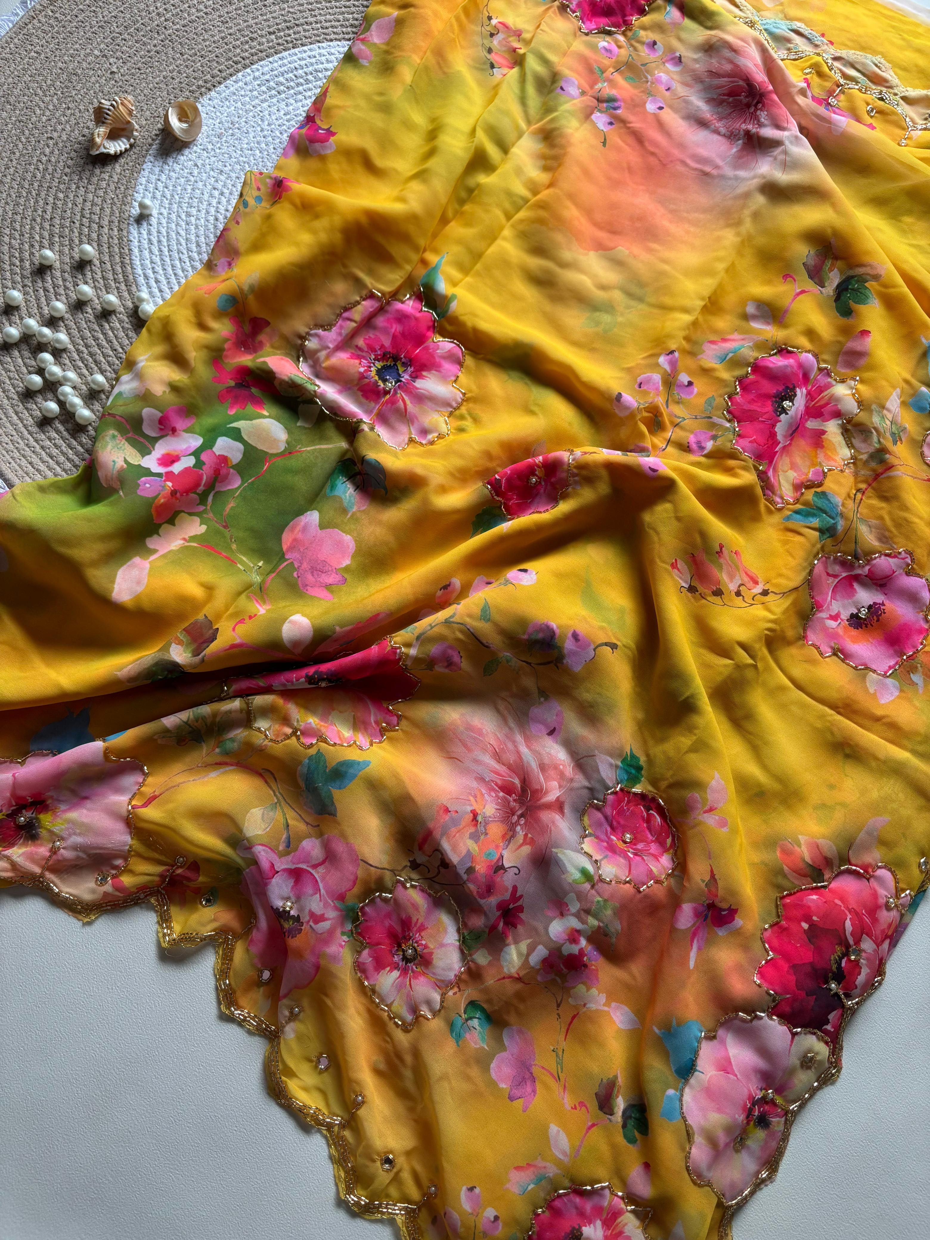 pure soft georgette saree