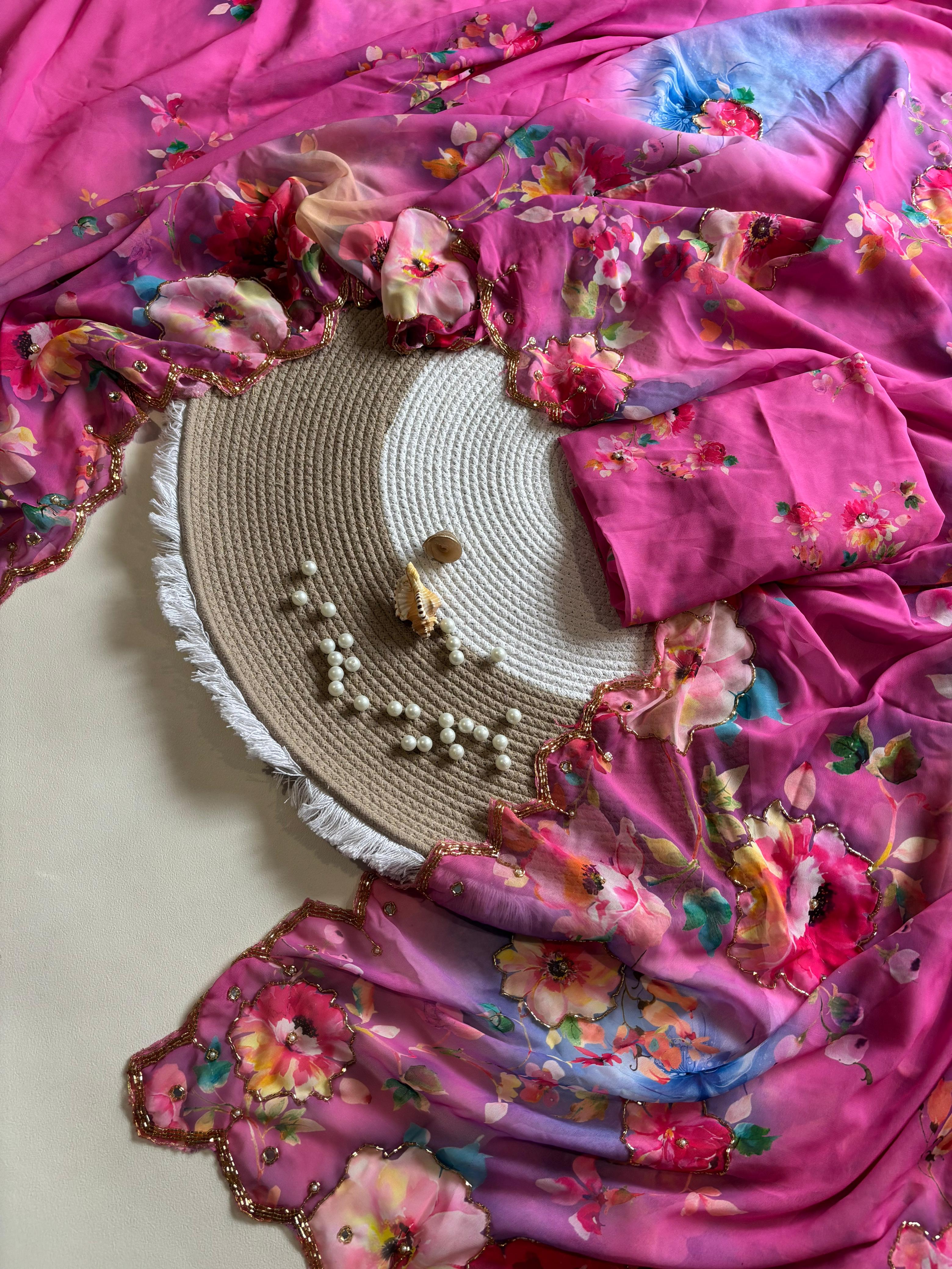 pure soft georgette saree