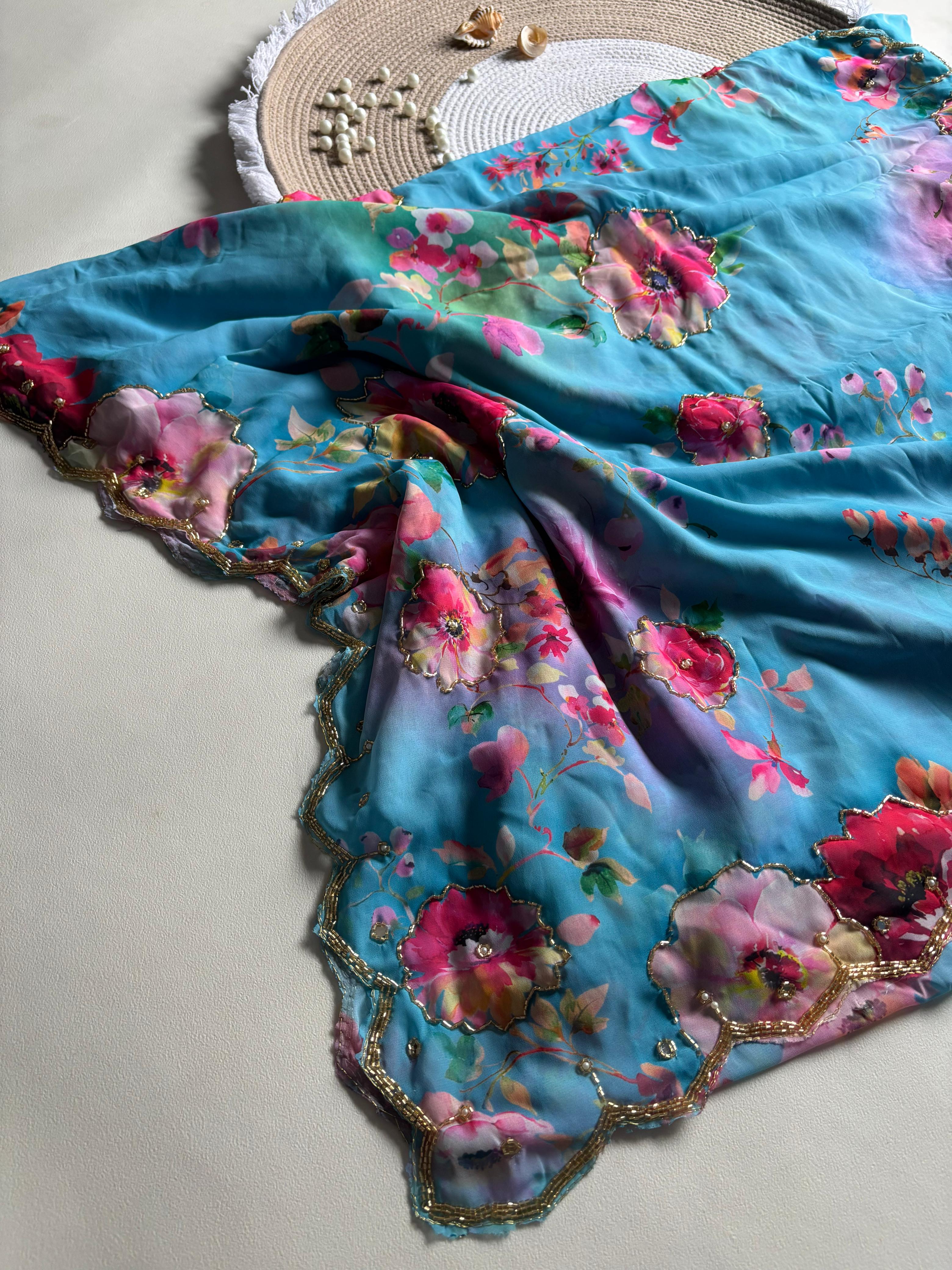 pure soft georgette saree