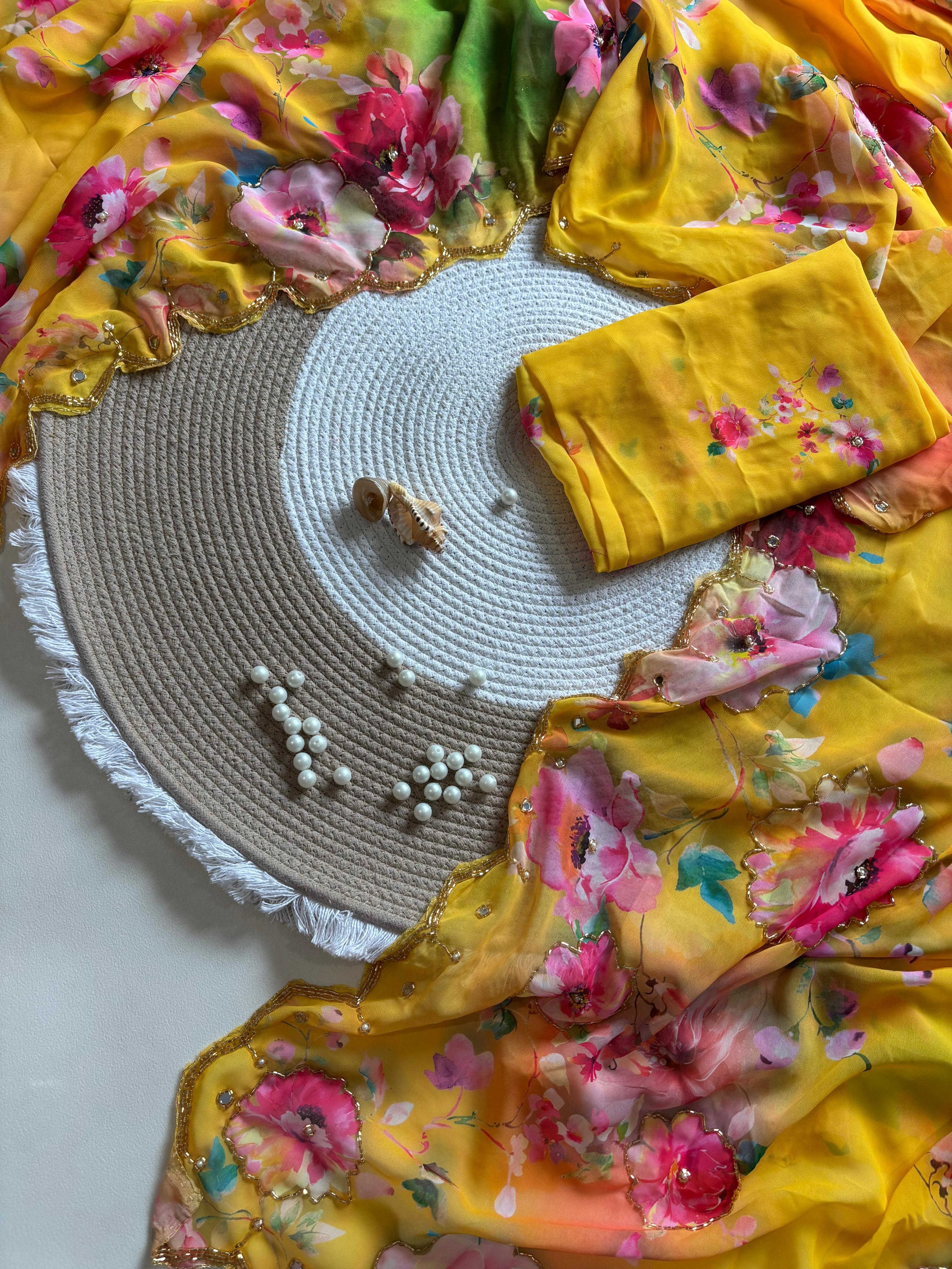 pure soft georgette saree