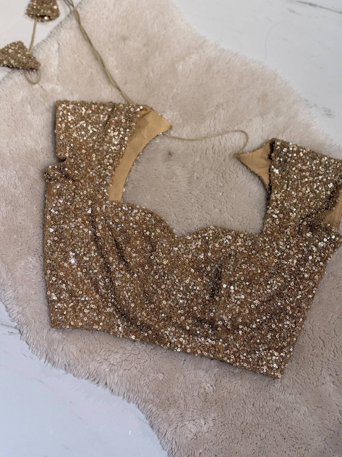Gold sticthed work blouse