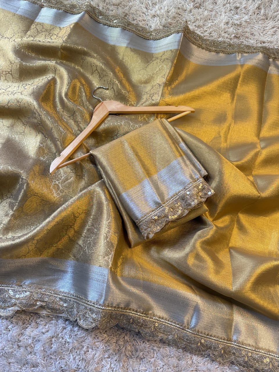 Kanjivaram Bridal bridal Katan Tissue Silk Saree