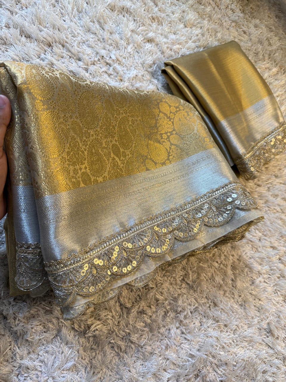 Kanjivaram Bridal bridal Katan Tissue Silk Saree