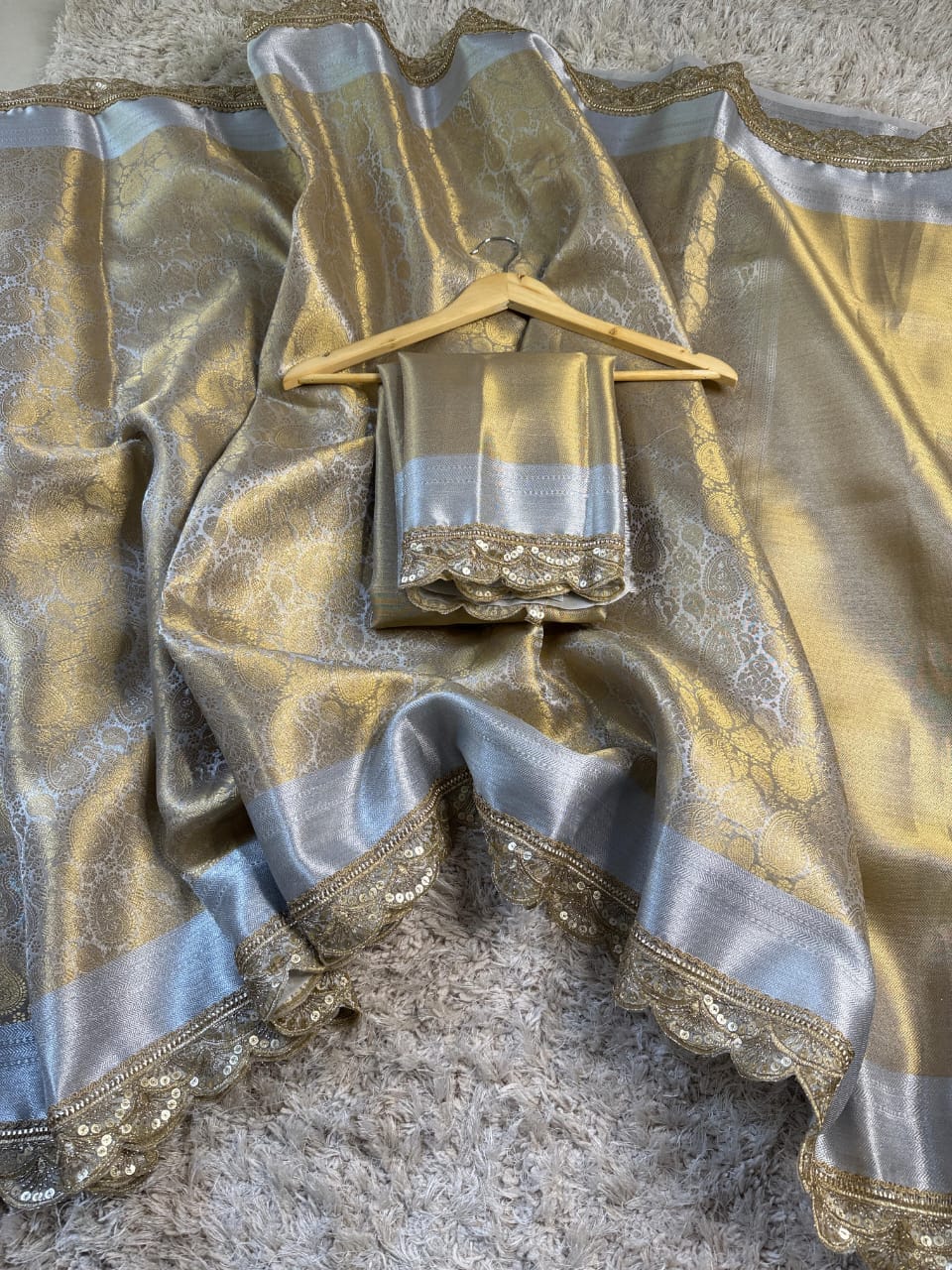 Kanjivaram Bridal bridal Katan Tissue Silk Saree