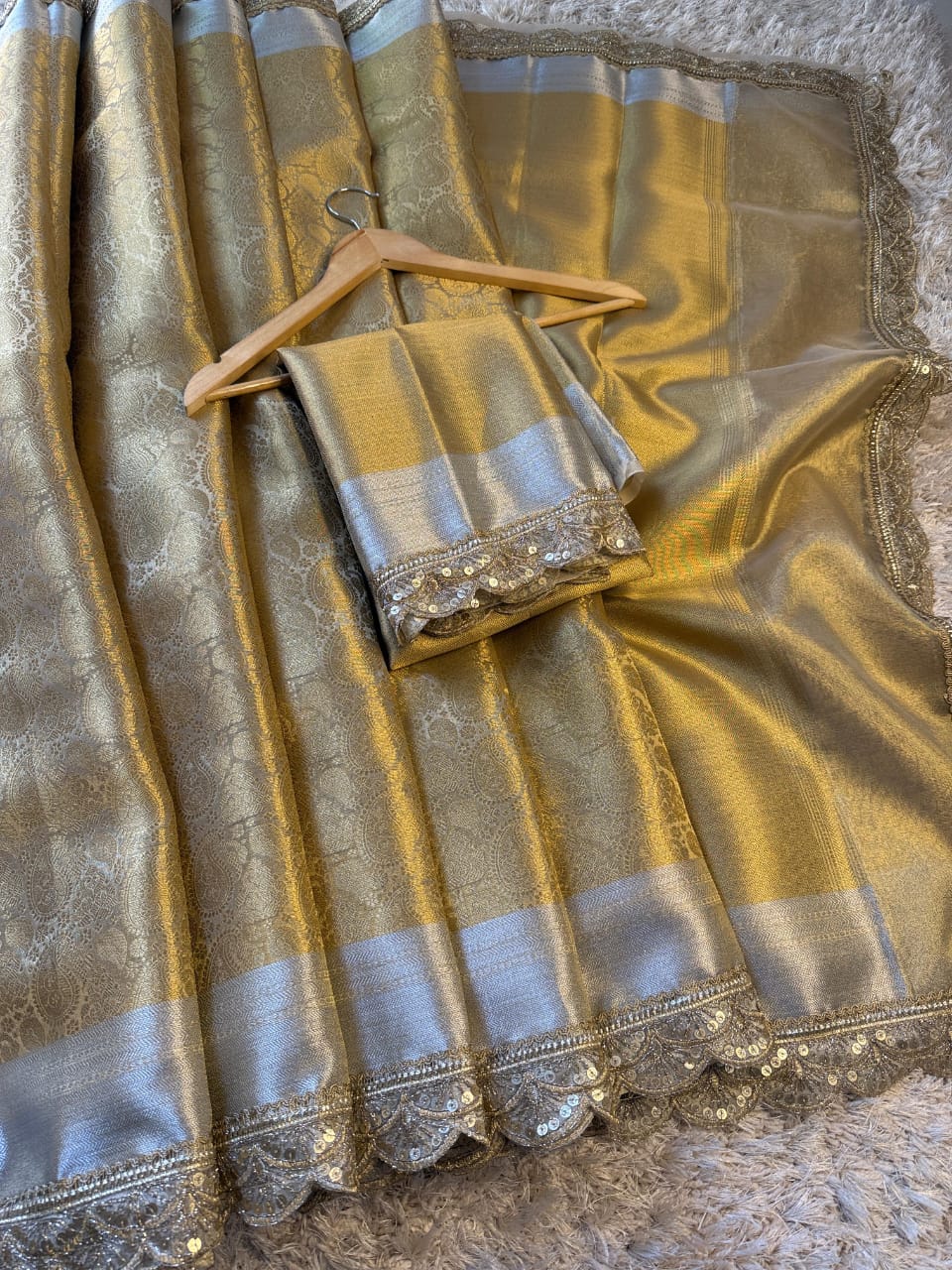 Kanjivaram Bridal bridal Katan Tissue Silk Saree