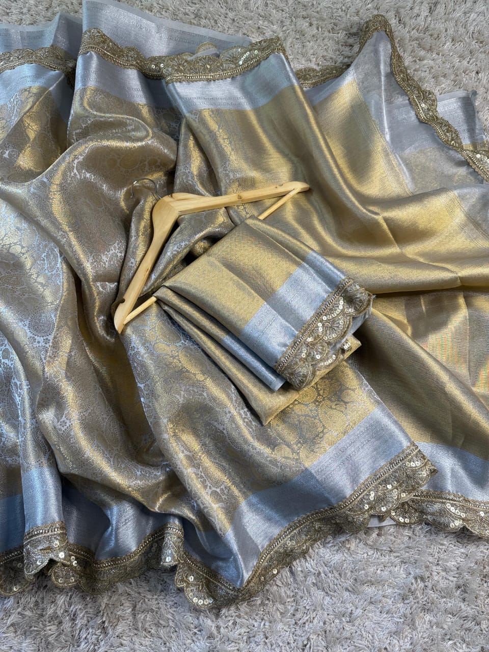 Kanjivaram Bridal bridal Katan Tissue Silk Saree