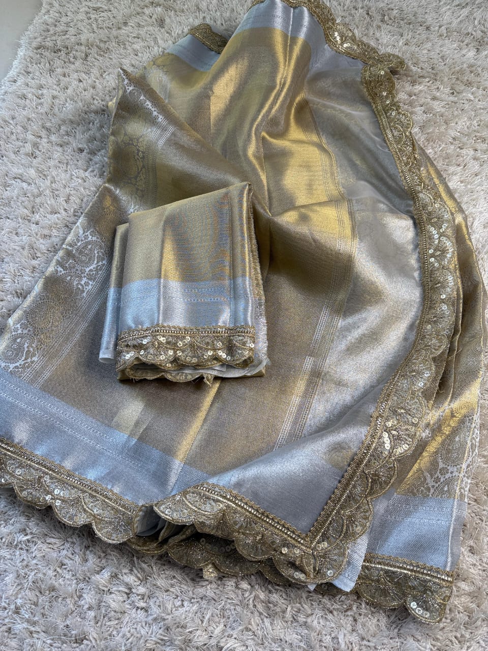 Kanjivaram Bridal bridal Katan Tissue Silk Saree