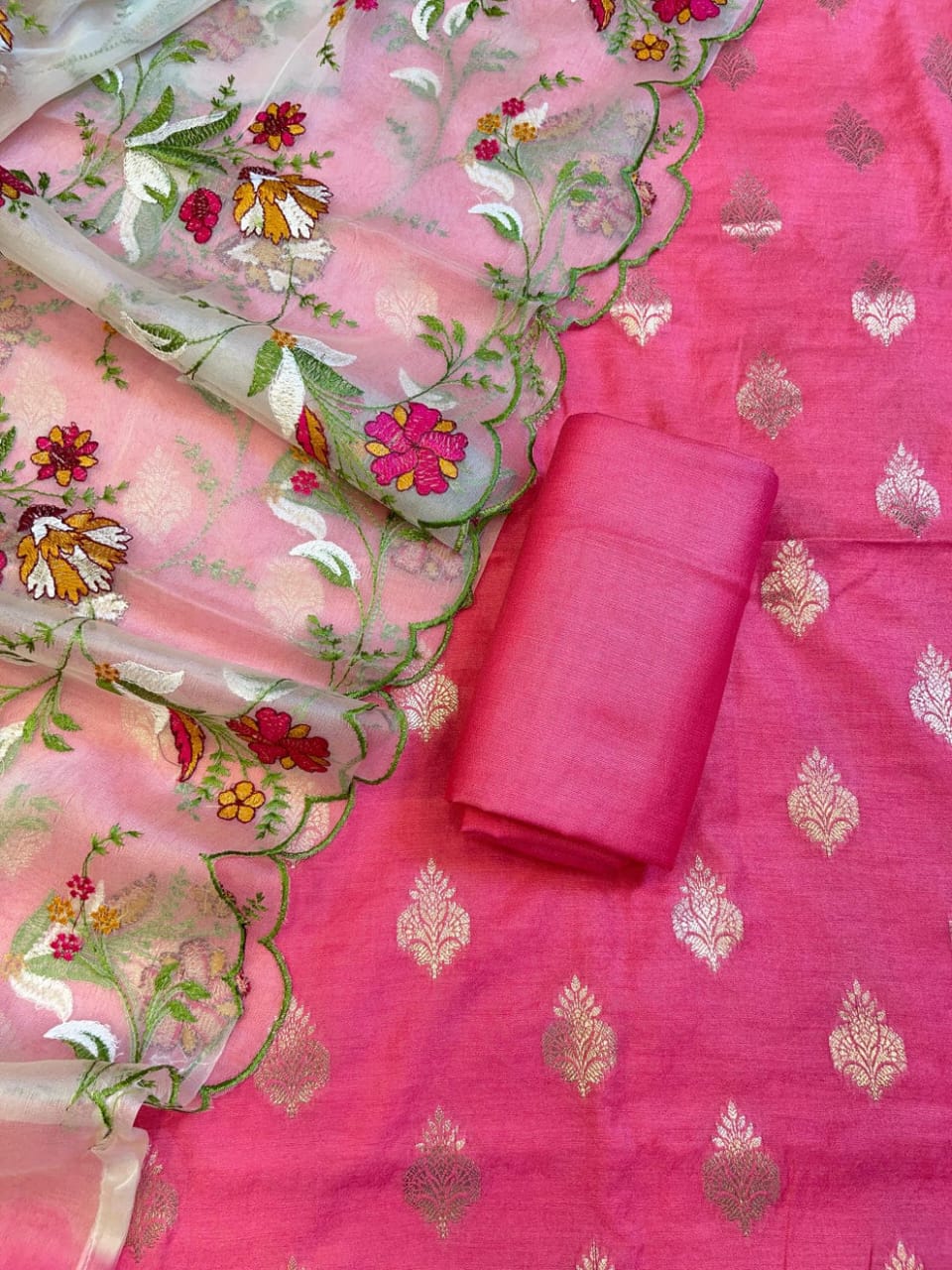 Pure Banarasi mercerised Unstitched Suit Material