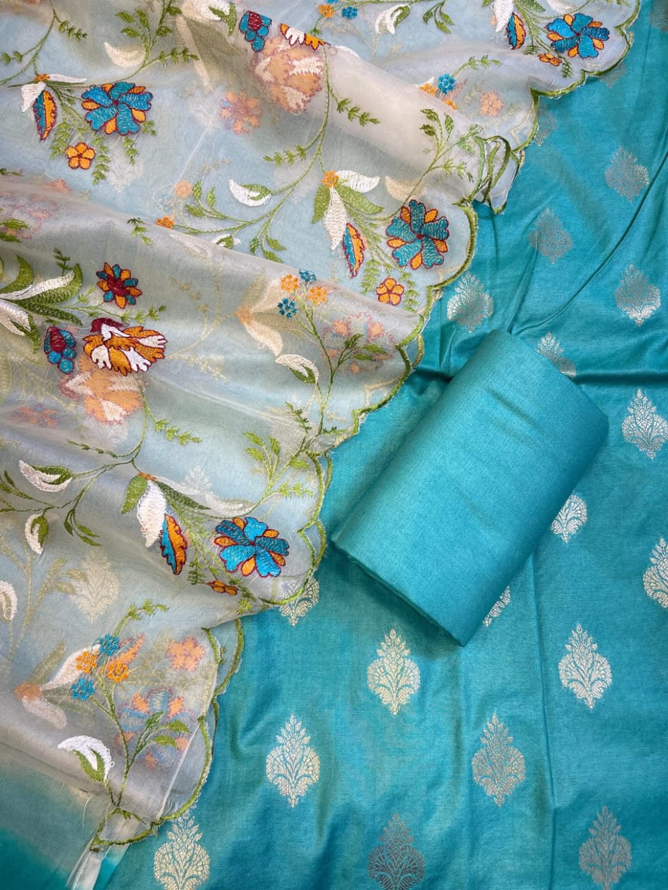 Pure Banarasi mercerised Unstitched Suit Material