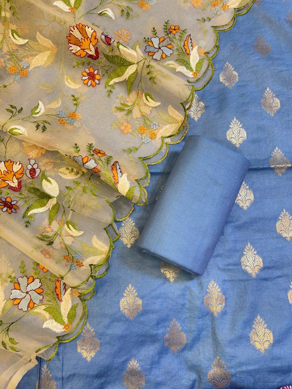 Pure Banarasi mercerised Unstitched Suit Material