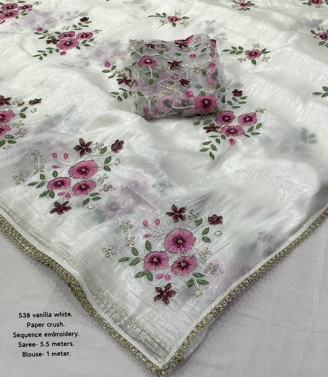 Paper Rose Crush Saree ✨