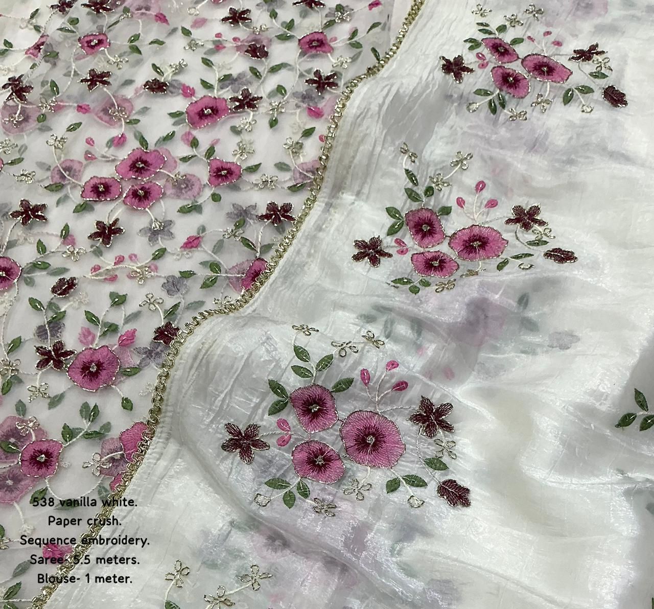 Paper Rose Crush Saree ✨