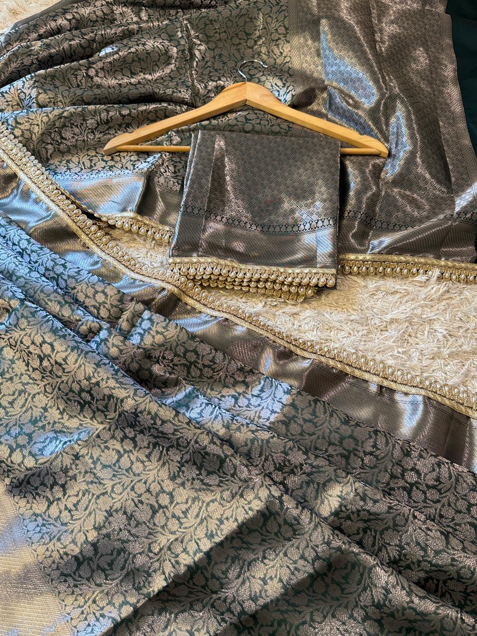 Exclusive Waskat Banarasi Brocade Katan Silk Saree ✨