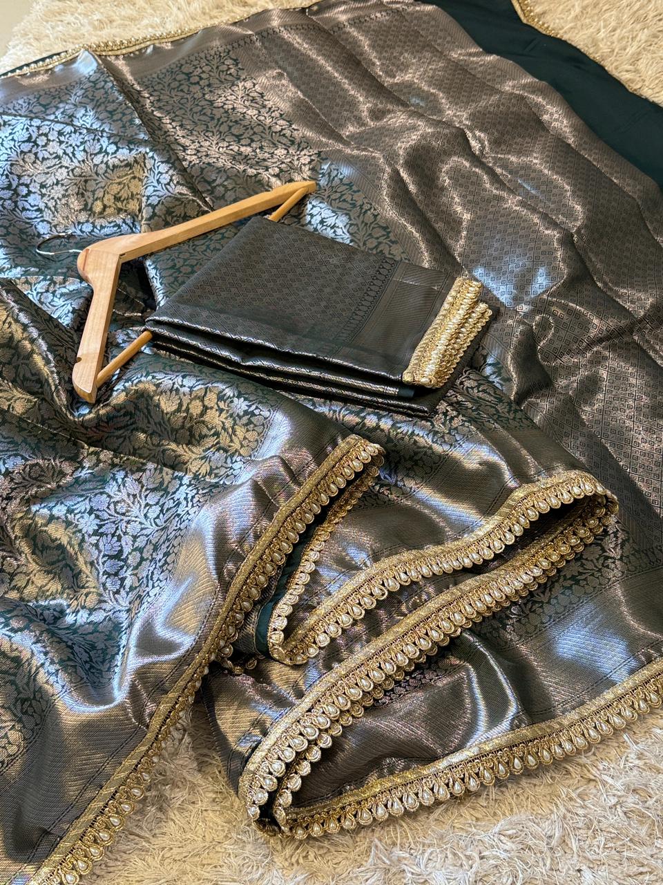 Exclusive Waskat Banarasi Brocade Katan Silk Saree ✨