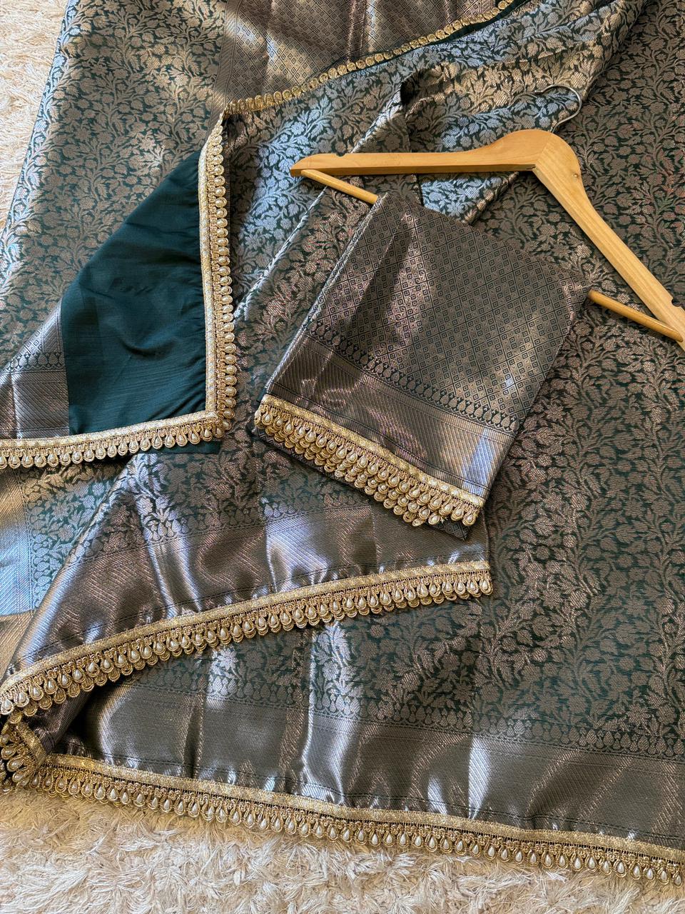 Exclusive Waskat Banarasi Brocade Katan Silk Saree ✨