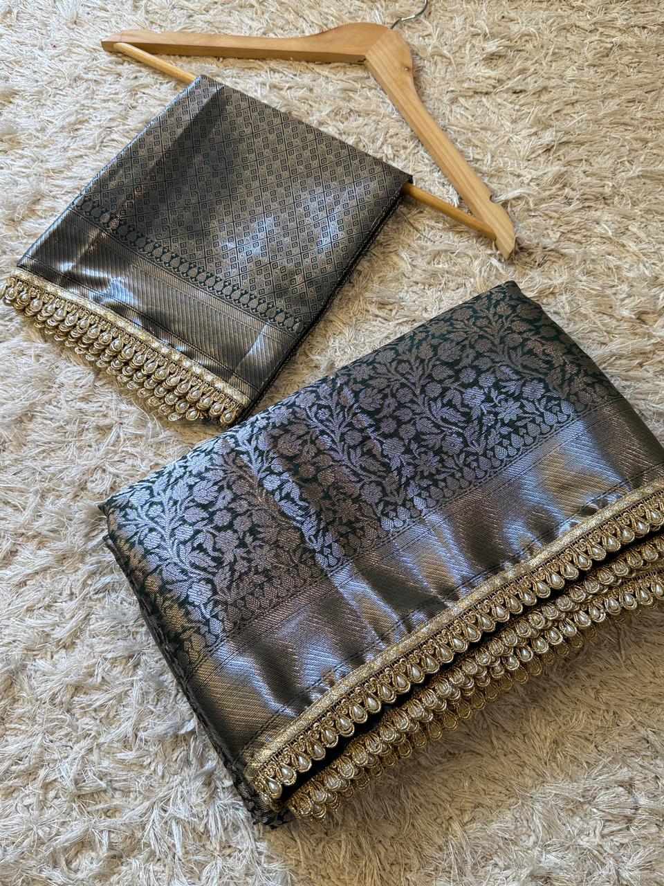 Exclusive Waskat Banarasi Brocade Katan Silk Saree ✨