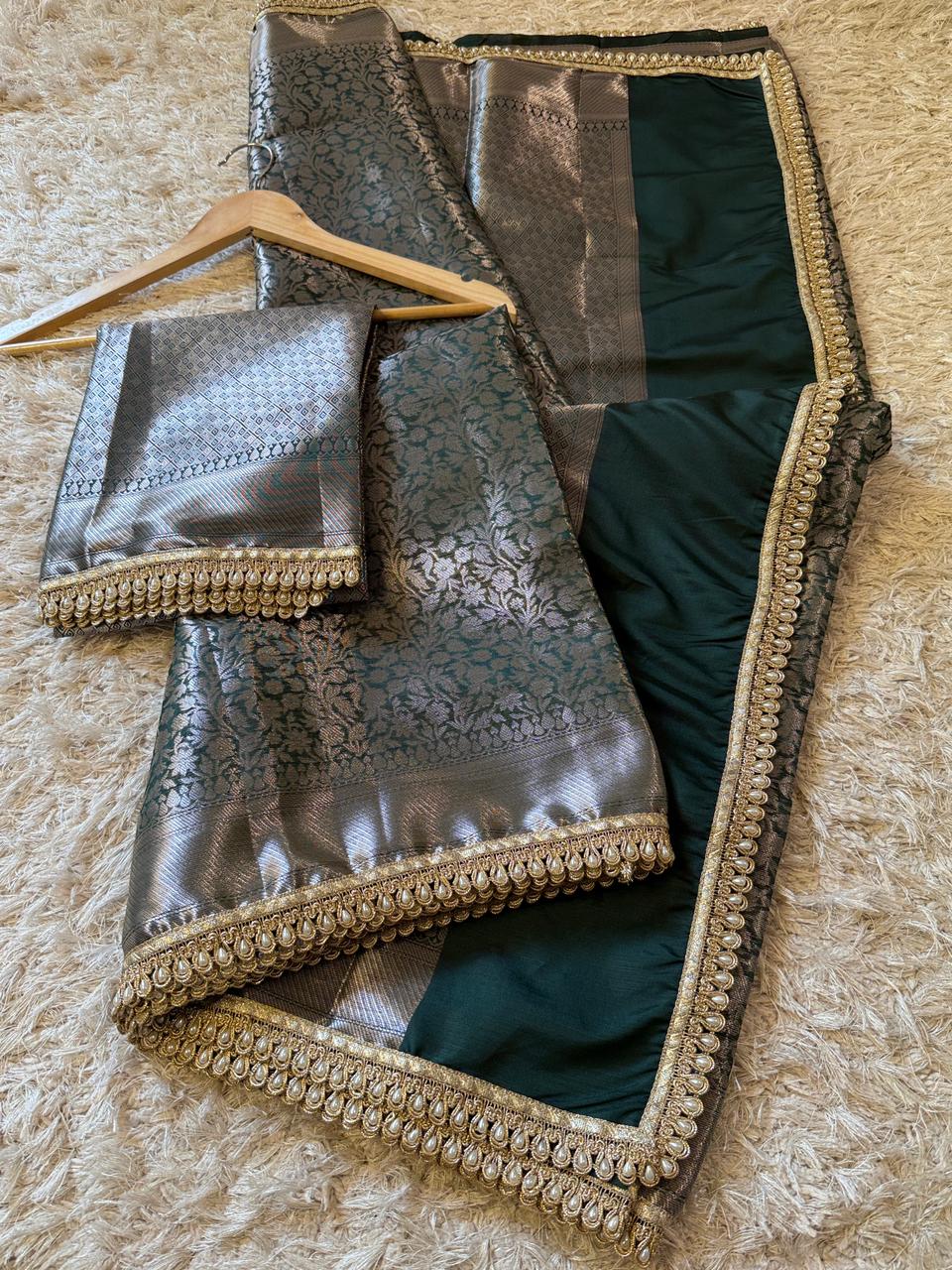 Exclusive Waskat Banarasi Brocade Katan Silk Saree ✨