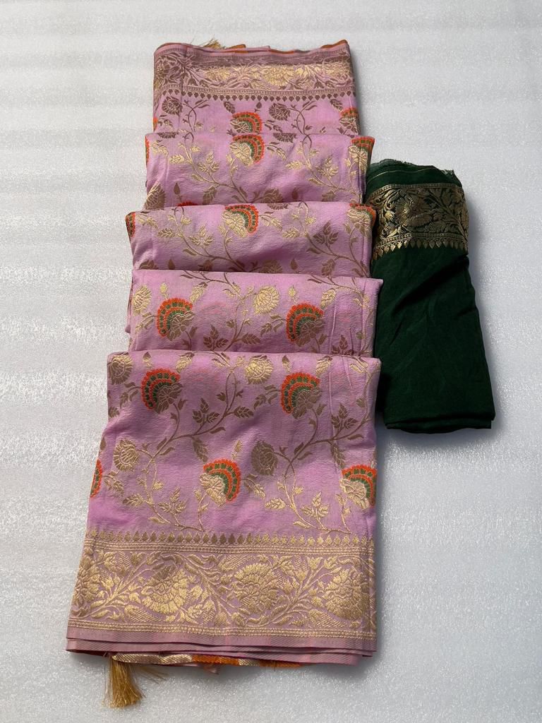 Pure Soft Khadi Georgette Silk Saree