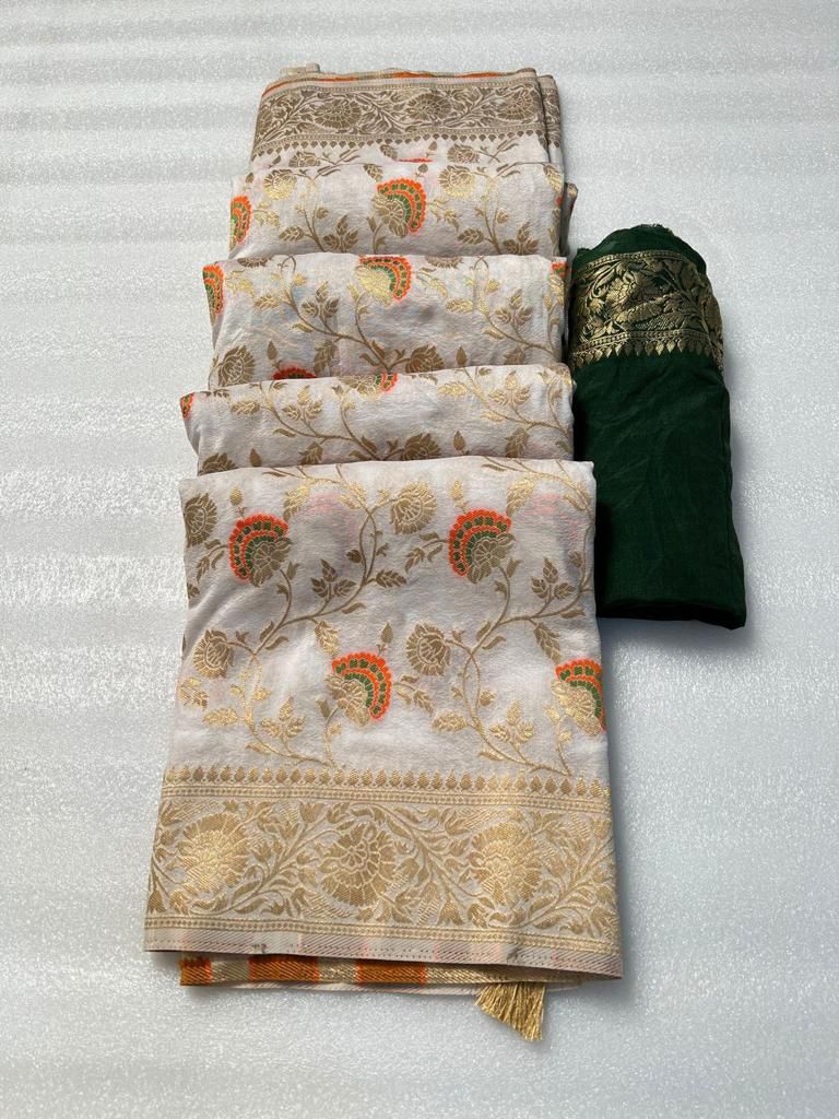 Pure Soft Khadi Georgette Silk Saree
