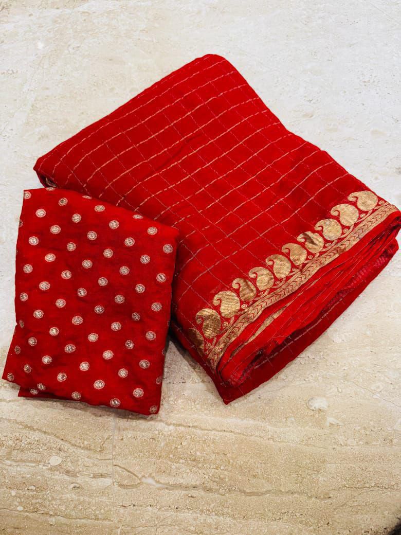 Viscous Georgette Saree With Viscous Blouse