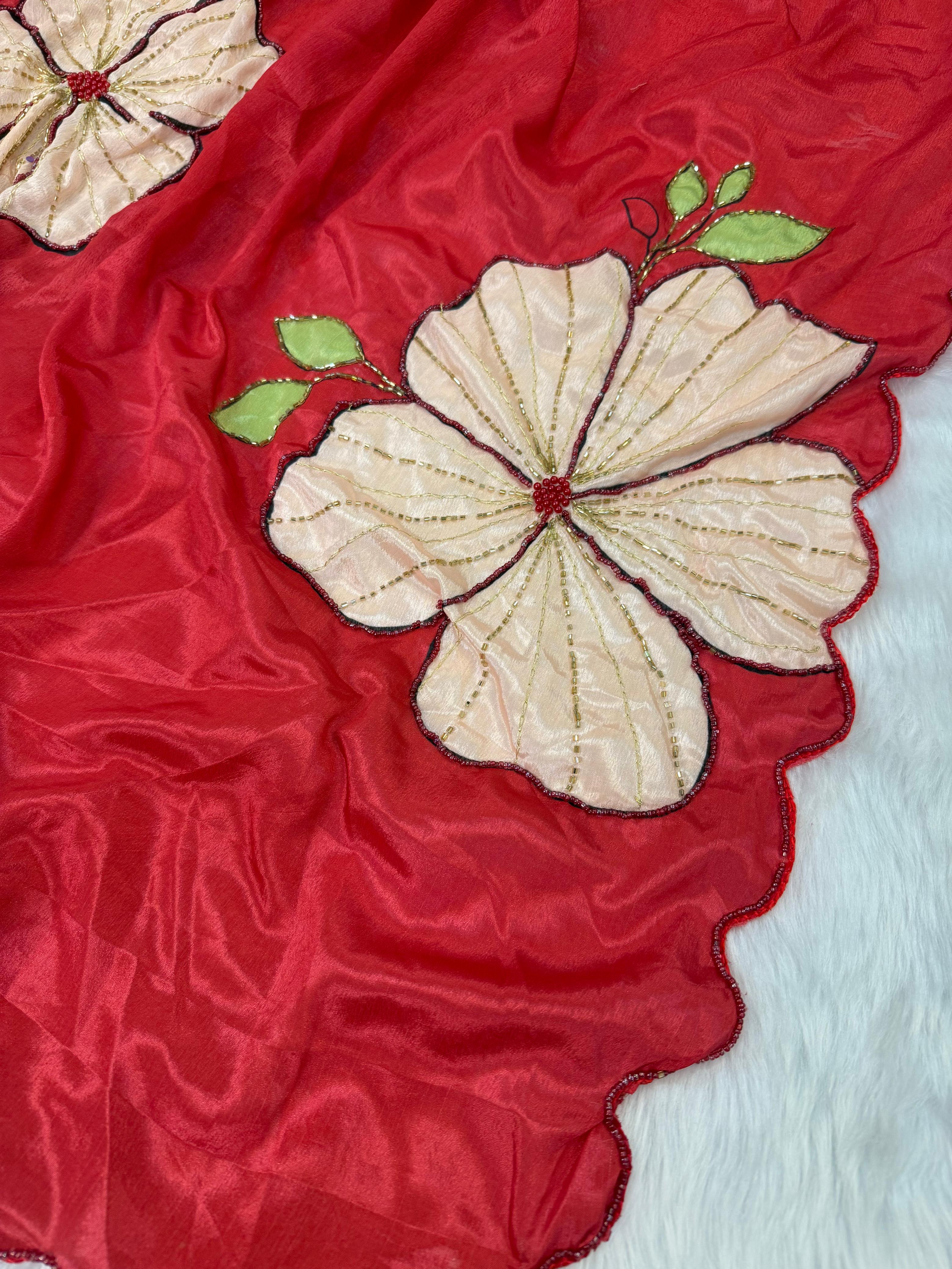 Organza Tissue Fabric With Embroidery