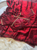 Space silk saree with designer handwork blouse