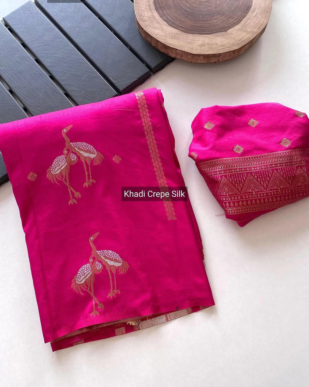 Experience the grandeur of Banarasi craftsmanship! Our stunning nylon Banarasi hand-dyed saree features: