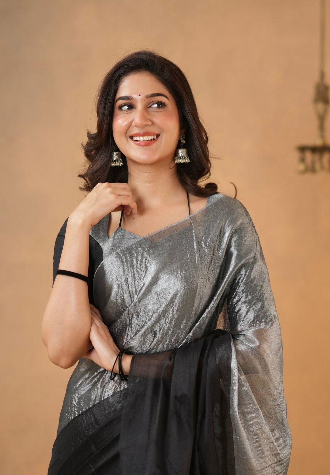 Banarasi Glass Tissue Silk Saree with Luxury tassels work