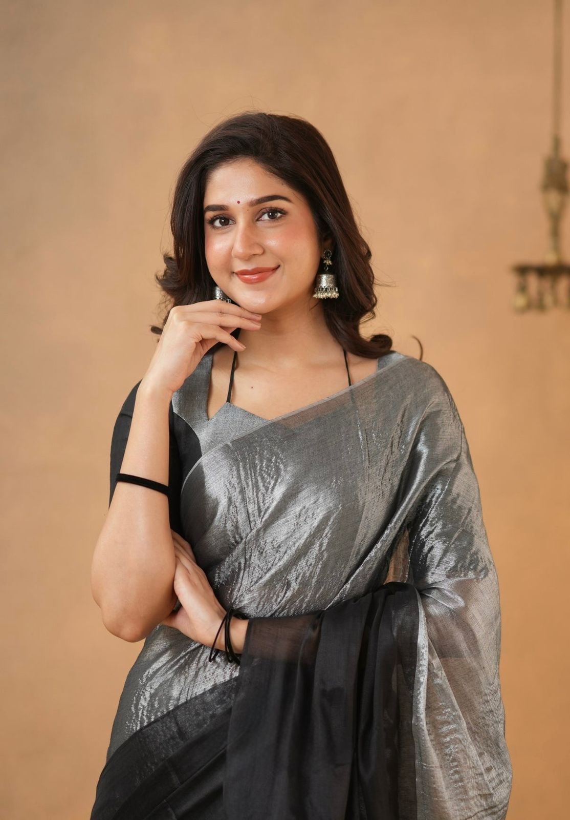 Banarasi Glass Tissue Silk Saree with Luxury tassels work