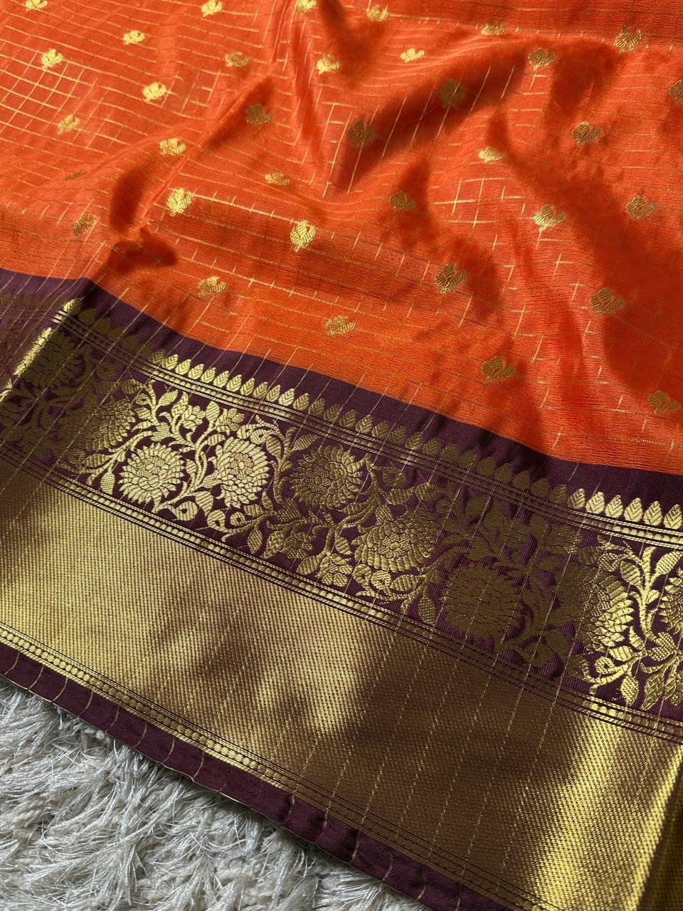 Banarasi Semi Katan Soft Silk Saree ✨