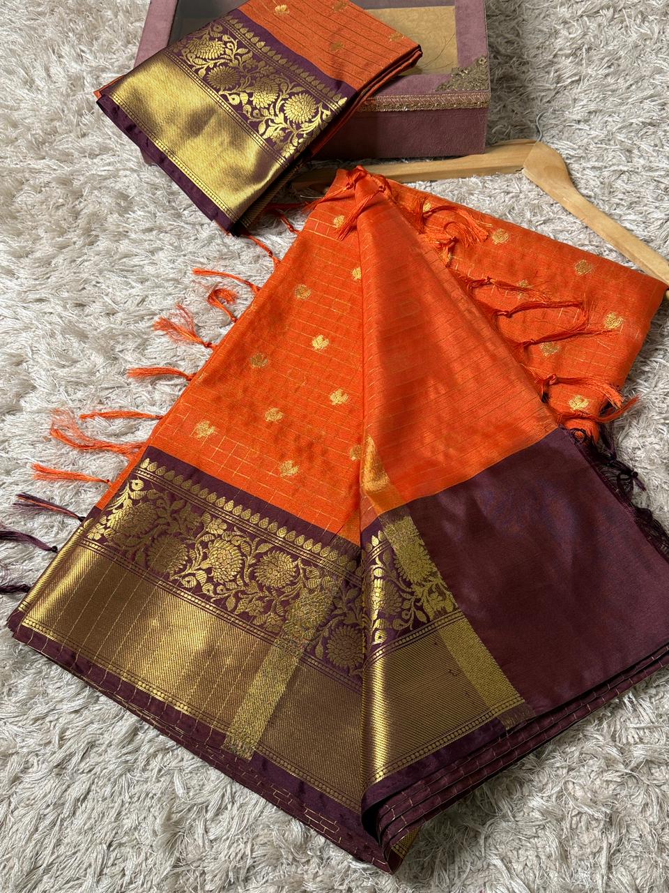 Banarasi Semi Katan Soft Silk Saree ✨
