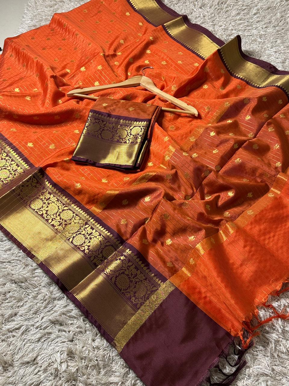 Banarasi Semi Katan Soft Silk Saree ✨