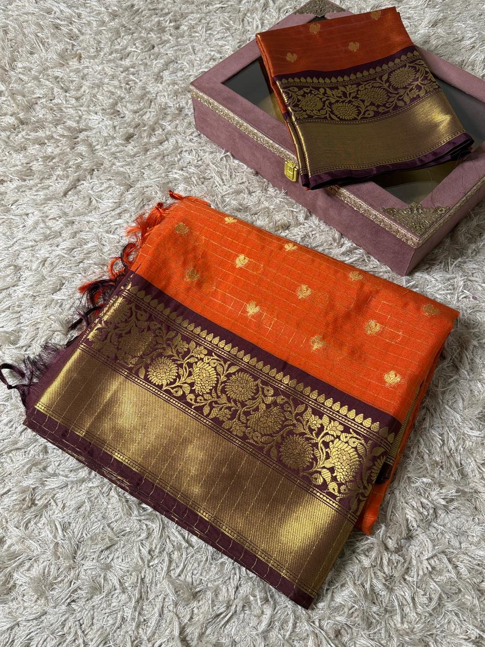 Banarasi Semi Katan Soft Silk Saree ✨
