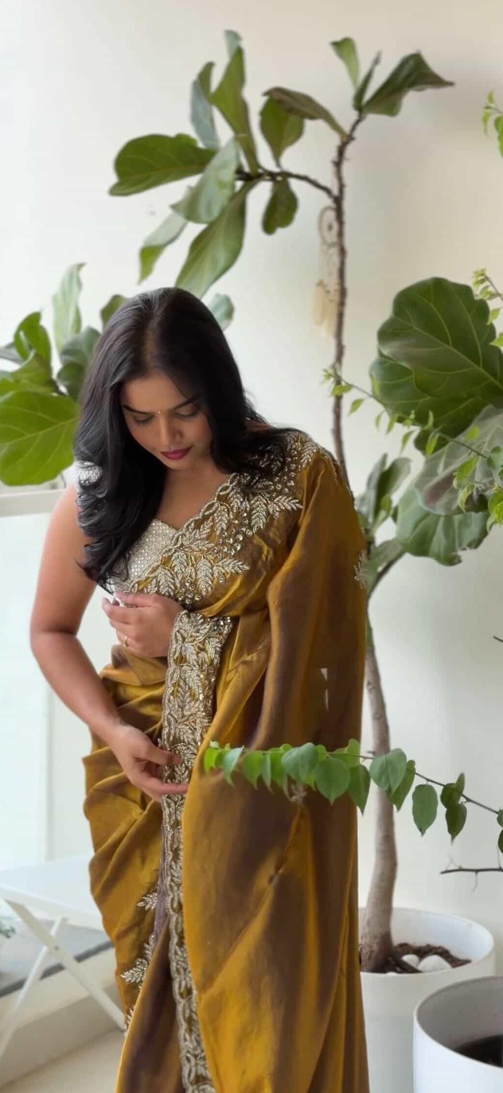 Fendy silk Designer Handwork Saree ✨