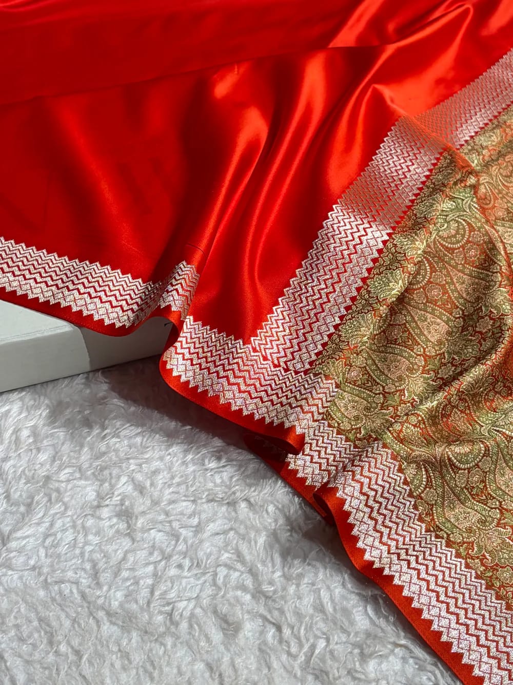 Celeb inspired saree with raw silk work blouse