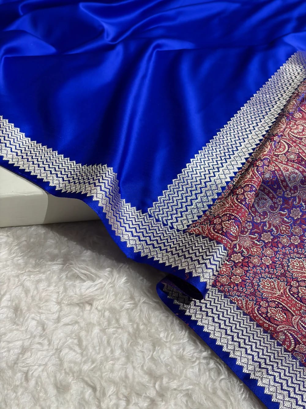 Celeb inspired saree with raw silk work blouse