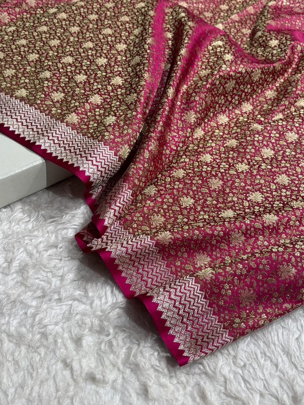 Celeb inspired saree with raw silk work blouse