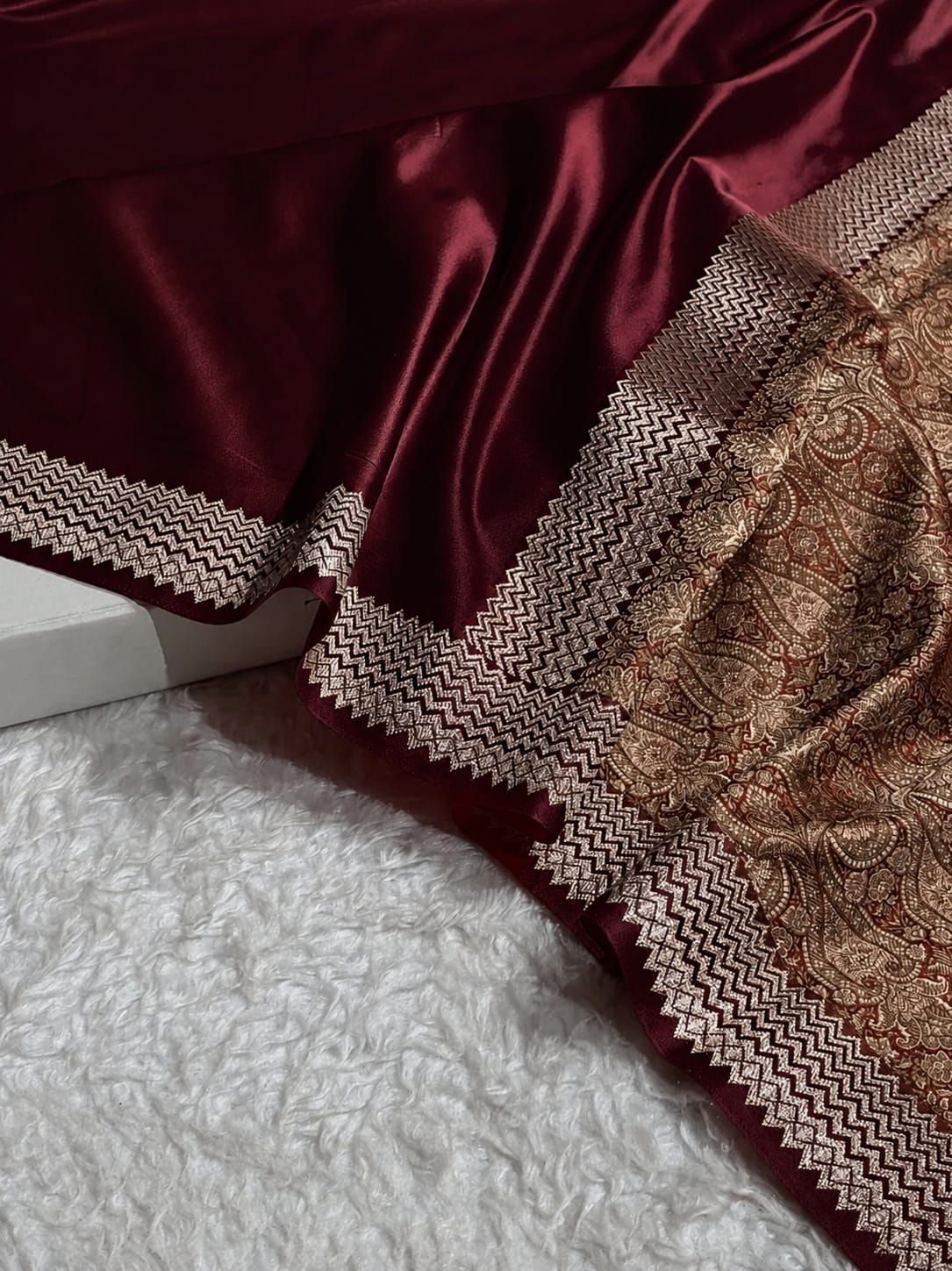 Celeb inspired saree with raw silk work blouse